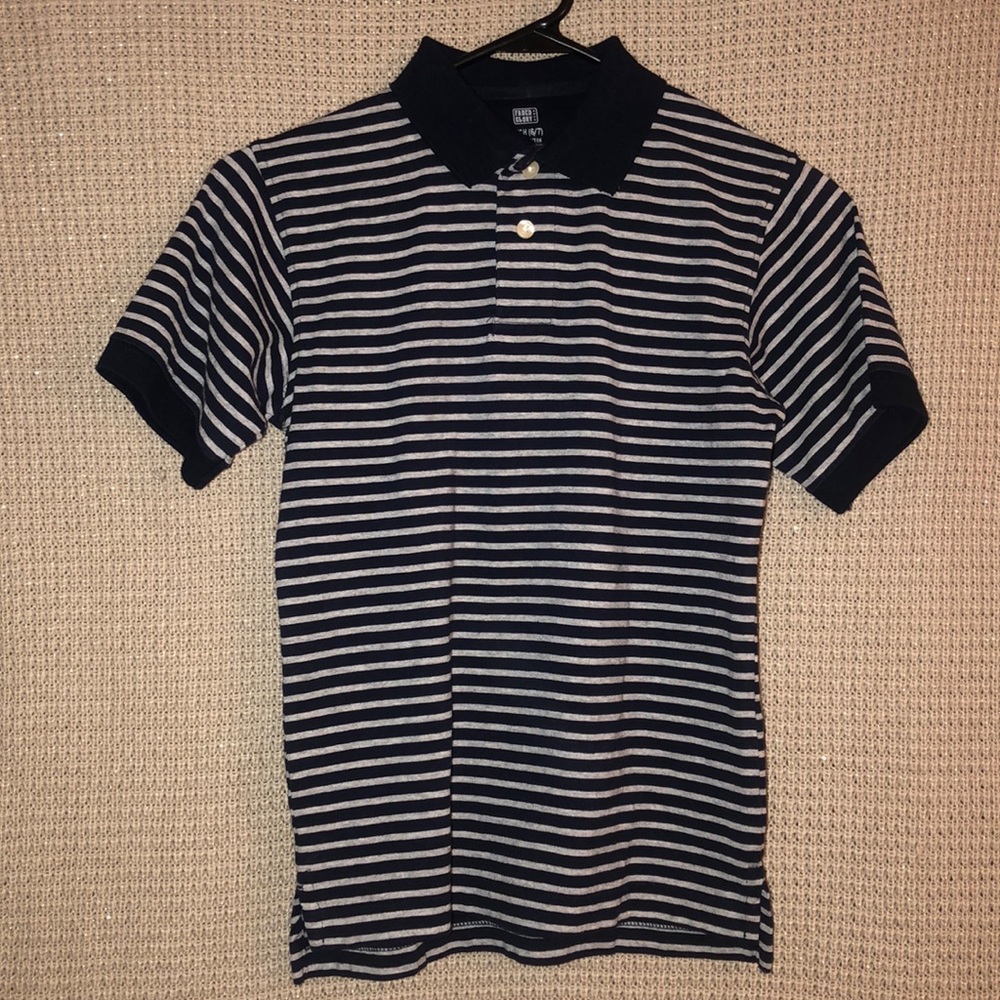 NWOT Black/Gray striped Boys Polo